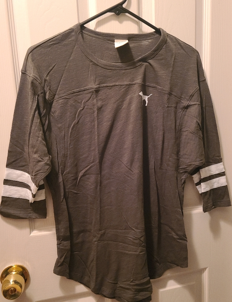 Pink Nation olive green raglan tshirt